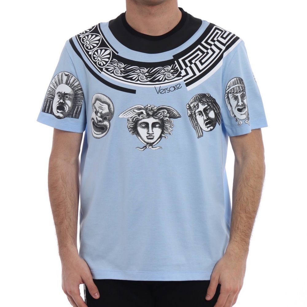 Versace Greek Balletto sky blue t-shirt - Medium